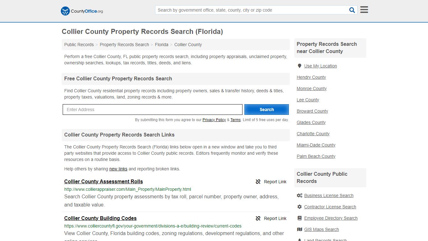 Collier County Property Records Search (Florida) - County Office